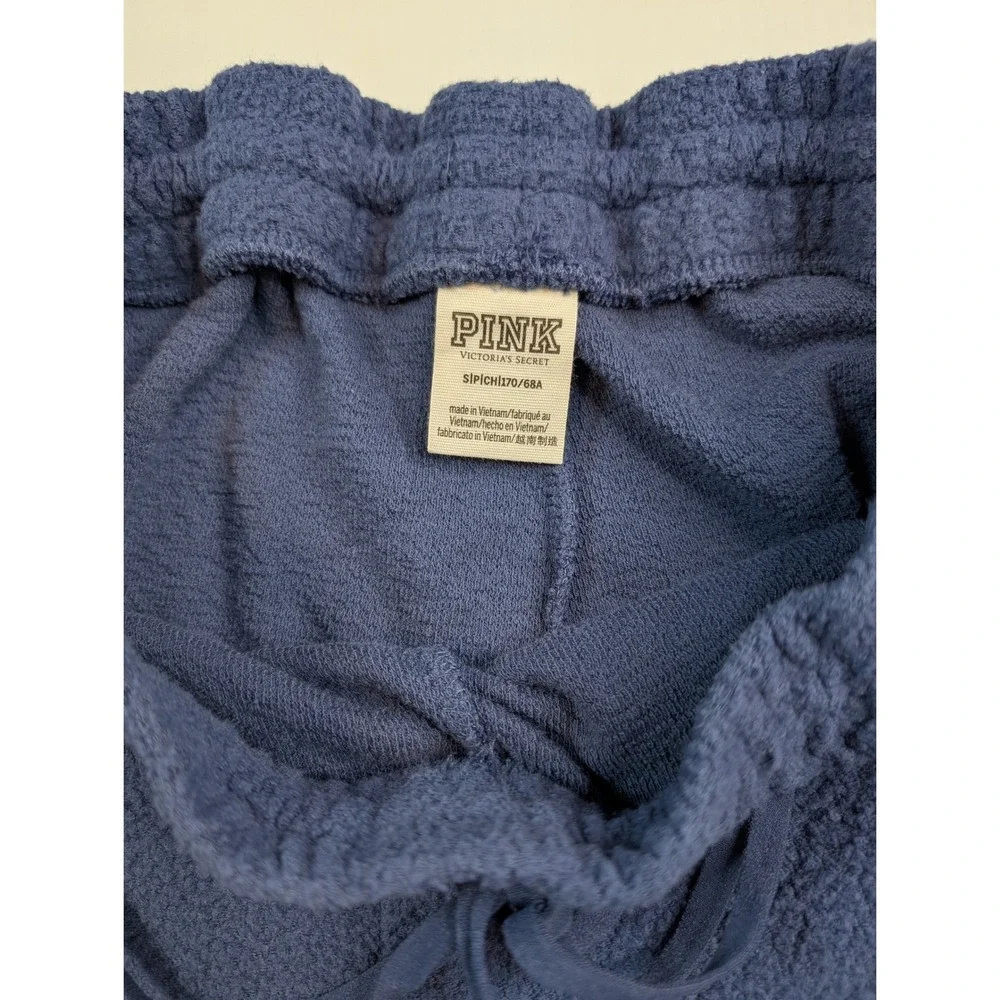 PINK Victoria's Secret Navy Blue Fleece Joggers‎ Striped Sweatpants Small
